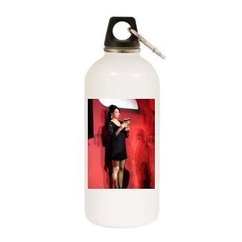 Tera Patrick White Water Bottle With Carabiner