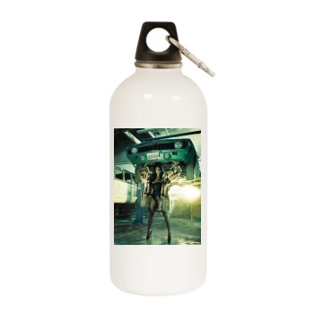 Toccara Jones White Water Bottle With Carabiner