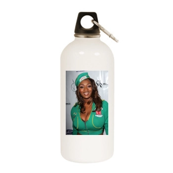 Toccara Jones White Water Bottle With Carabiner