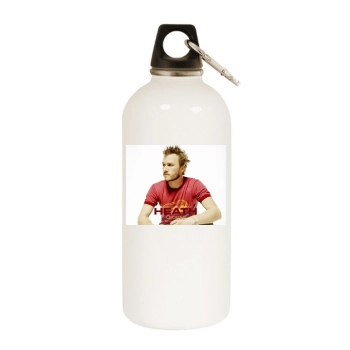 Heath Ledger White Water Bottle With Carabiner