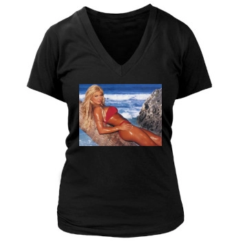 Torrie Wilson Women's Deep V-Neck TShirt