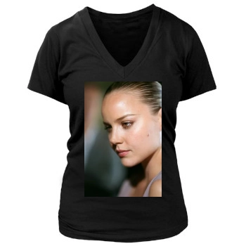 Abbie Cornish Women's Deep V-Neck TShirt