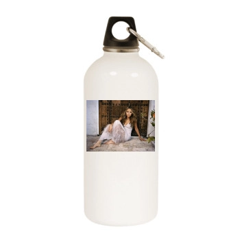 Amanda Bynes White Water Bottle With Carabiner