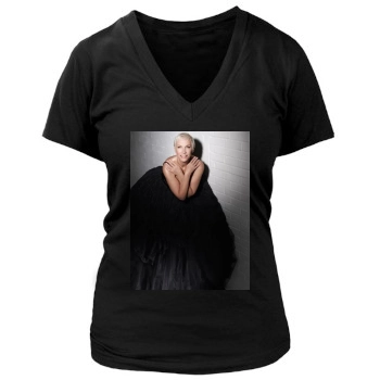 Annie Lennox Women's Deep V-Neck TShirt