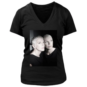 Annie Lennox Women's Deep V-Neck TShirt