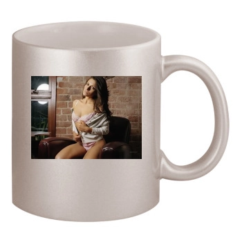 Sarah Shahi 11oz Metallic Silver Mug