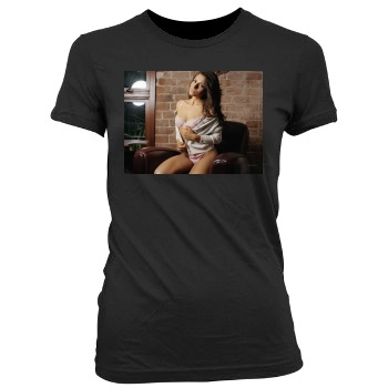 Sarah Shahi Women's Junior Cut Crewneck T-Shirt