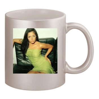 Sarah Shahi 11oz Metallic Silver Mug