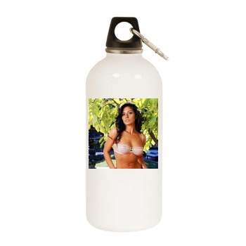 Sarah Shahi White Water Bottle With Carabiner