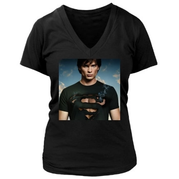 Tom Welling Women's Deep V-Neck TShirt