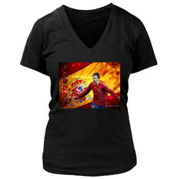 Fernando Torres Women's Deep V-Neck TShirt