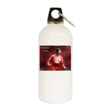 Fernando Torres White Water Bottle With Carabiner