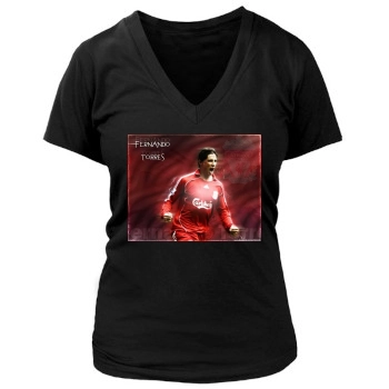 Fernando Torres Women's Deep V-Neck TShirt