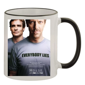 Hugh Laurie 11oz Colored Rim & Handle Mug