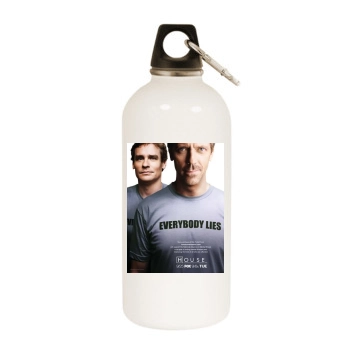 Hugh Laurie White Water Bottle With Carabiner