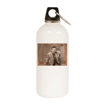 Hugh Laurie White Water Bottle With Carabiner