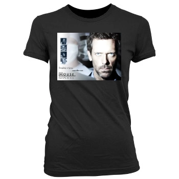 Hugh Laurie Women's Junior Cut Crewneck T-Shirt