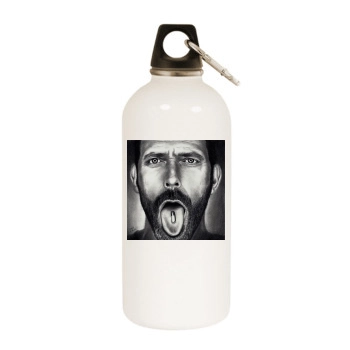 Hugh Laurie White Water Bottle With Carabiner