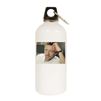 Hugh Laurie White Water Bottle With Carabiner