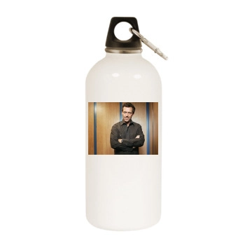 Hugh Laurie White Water Bottle With Carabiner