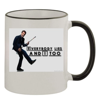 Hugh Laurie 11oz Colored Rim & Handle Mug