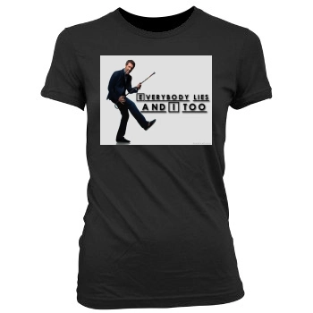 Hugh Laurie Women's Junior Cut Crewneck T-Shirt