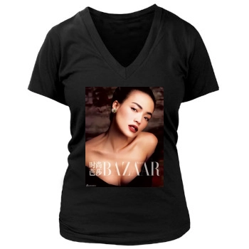 Shu Qi Women's Deep V-Neck TShirt