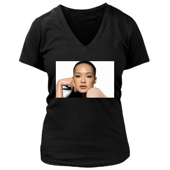 Shu Qi Women's Deep V-Neck TShirt