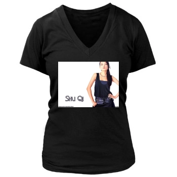 Shu Qi Women's Deep V-Neck TShirt