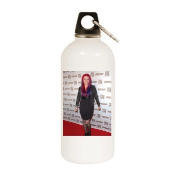 Allison Iraheta White Water Bottle With Carabiner