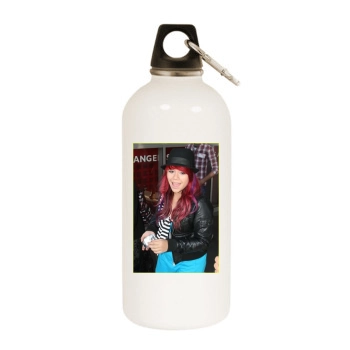 Allison Iraheta White Water Bottle With Carabiner