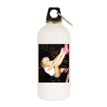 Amber Heard White Water Bottle With Carabiner