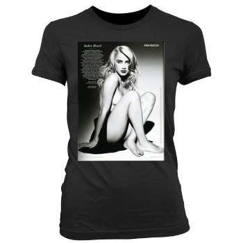 Amber Heard Women's Junior Cut Crewneck T-Shirt