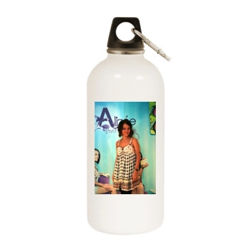 Alizee White Water Bottle With Carabiner