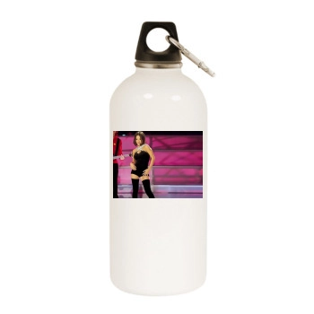 Alizee White Water Bottle With Carabiner