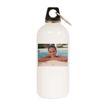 Alizee White Water Bottle With Carabiner