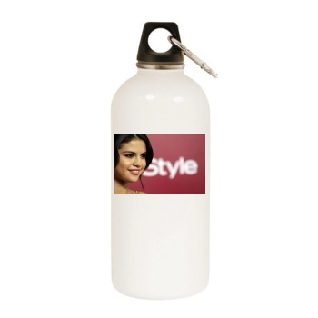 Selena Gomez White Water Bottle With Carabiner