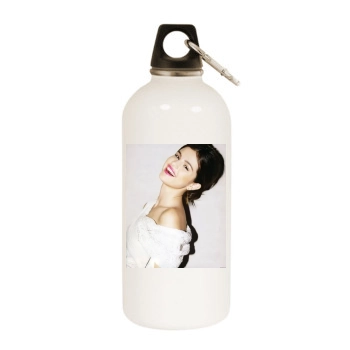 Selena Gomez White Water Bottle With Carabiner