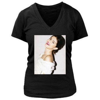 Selena Gomez Women's Deep V-Neck TShirt