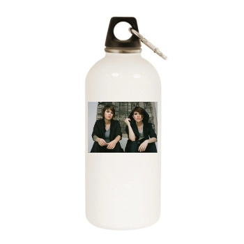 Tegan and Sara White Water Bottle With Carabiner