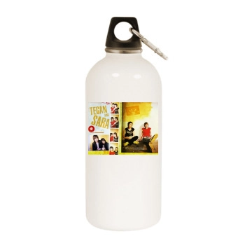 Tegan and Sara White Water Bottle With Carabiner