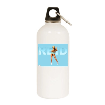 Amy Reid White Water Bottle With Carabiner