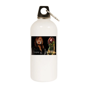 Famke Janssen White Water Bottle With Carabiner