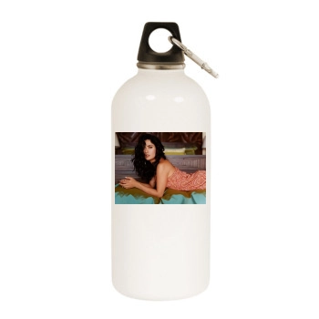 Salma Hayek White Water Bottle With Carabiner