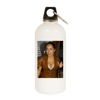 Salma Hayek White Water Bottle With Carabiner