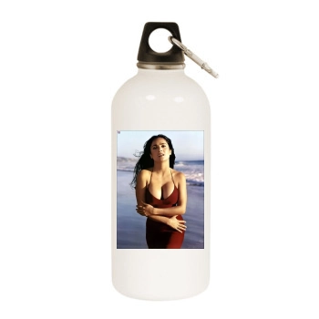 Salma Hayek White Water Bottle With Carabiner