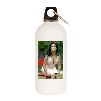 Salma Hayek White Water Bottle With Carabiner