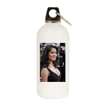 Salma Hayek White Water Bottle With Carabiner