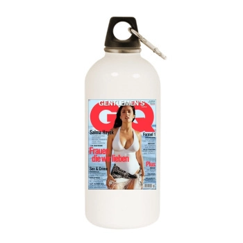 Salma Hayek White Water Bottle With Carabiner