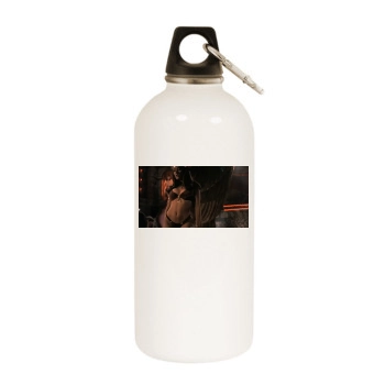 Salma Hayek White Water Bottle With Carabiner